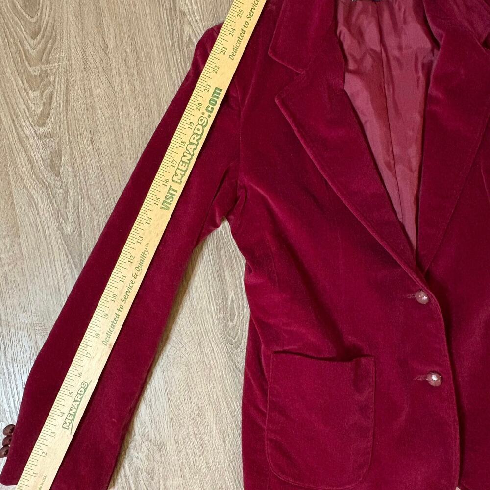 Tiana Creations Red Velvet Sz M/ L– Holiday Party Jacket Cotton Velvet​​​ - Picture 8 of 10